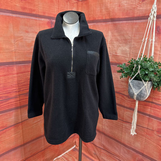 Talbots Women's Black Fleece Zip Jacket