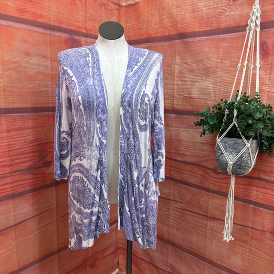 Chico's Women's Purple Patterned Cardigan