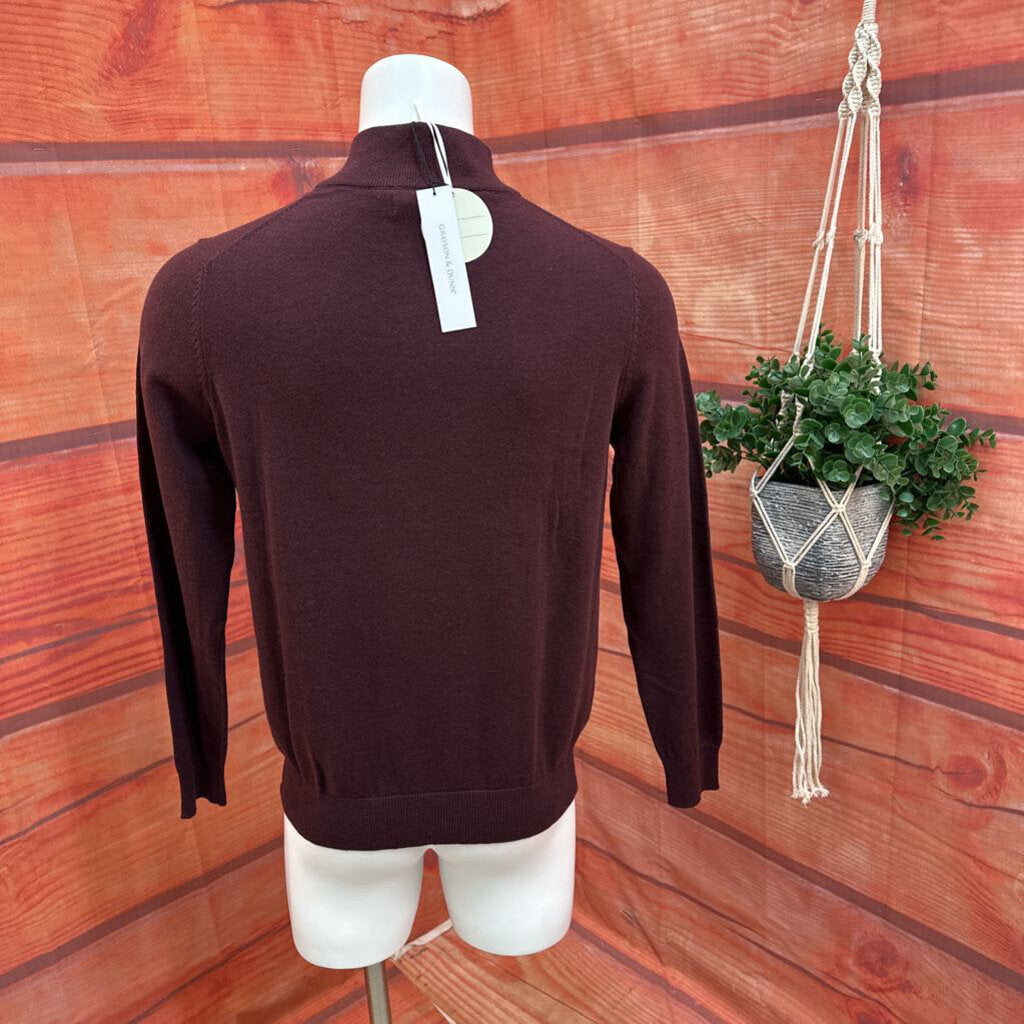 Grayson & Dunn Burgundy Half-Zip Sweater